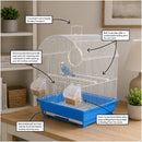 KCT Rosario Small Exotic Bird Travel Cage - Blue