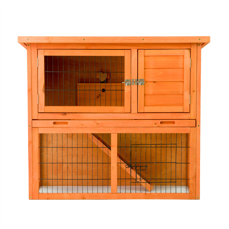 KCT Wooden Monza Rabbit Hutch with Run 3ft Tier Guinea Pig Cage