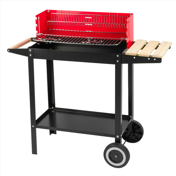 KCT Open Top BBQ Grill Garden Steel Camping Barbecue Trolly