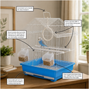 KCT Lima Small Exotic Bird Travel Cage - Blue