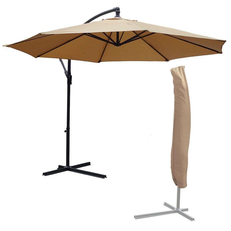 KCT 3m Large Cantilever Garden Parasols with Optional Base / Cover