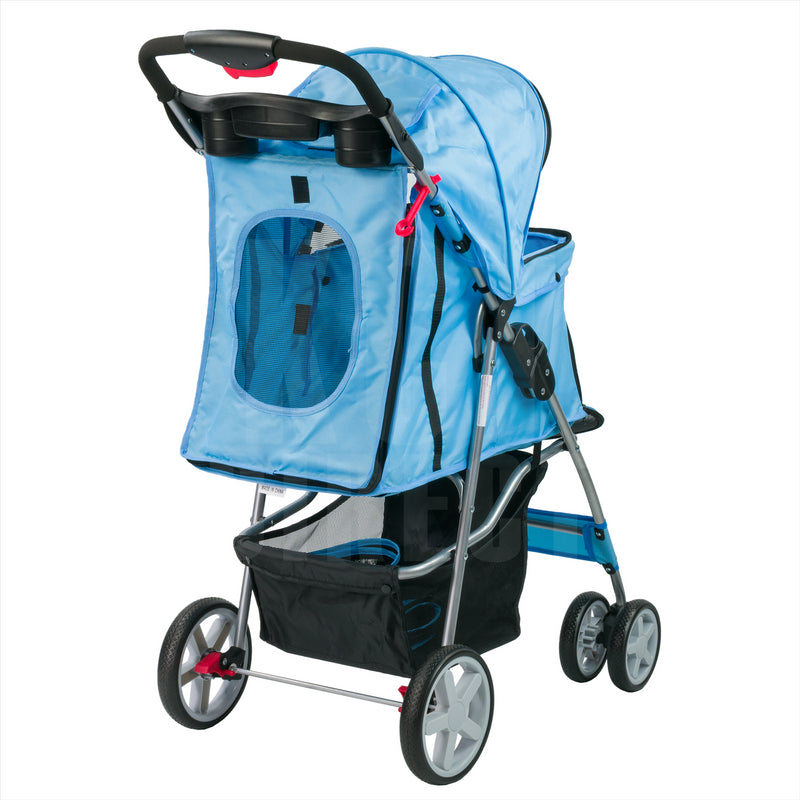 Hooded Pet Stroller - Blue