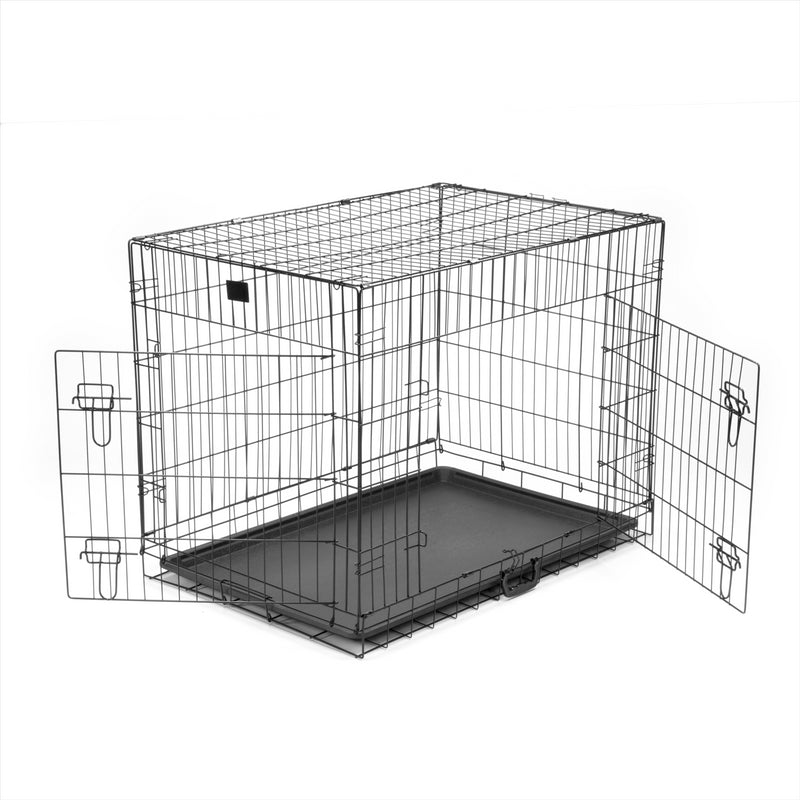 KCT Folding Pet Crates with Plastic Tray