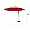 KCT 3m Large Cantilever Garden Parasols with Optional Base / Cover