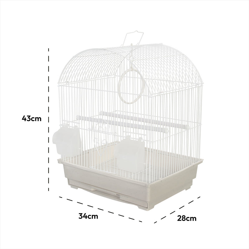 KCT Rosario Small Exotic Bird Travel Cage - White