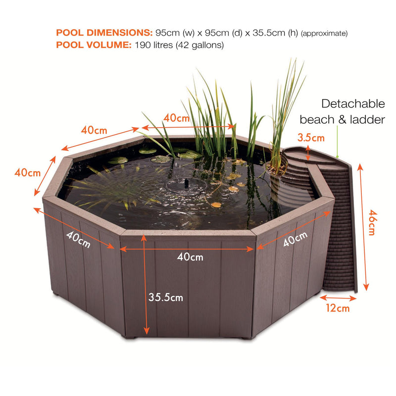 Blagdon Liberty No Dig Nature Pool Solar Water Feature Kit Garden Pond