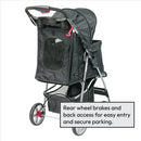 Hooded Pet Stroller with Rain Cover - Black