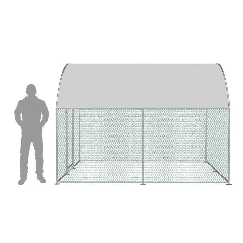 KCT 2.5x3m Walk In Chicken Pet Run with Curved Roof