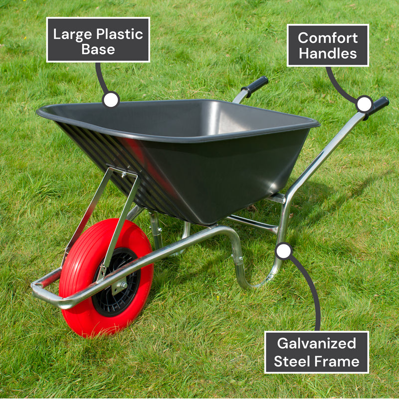 Complete Garden 110L Wheelbarrow - Black