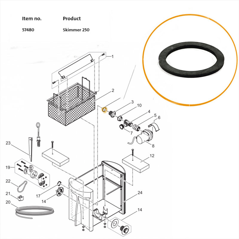 Oase - Part - 19506 - Replacement Rubber Hosetail Gasket for Biotec Screenmatic Filters
