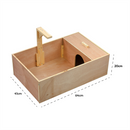 KCT Wooden Tortoise Table with Hide and Lamp Arm