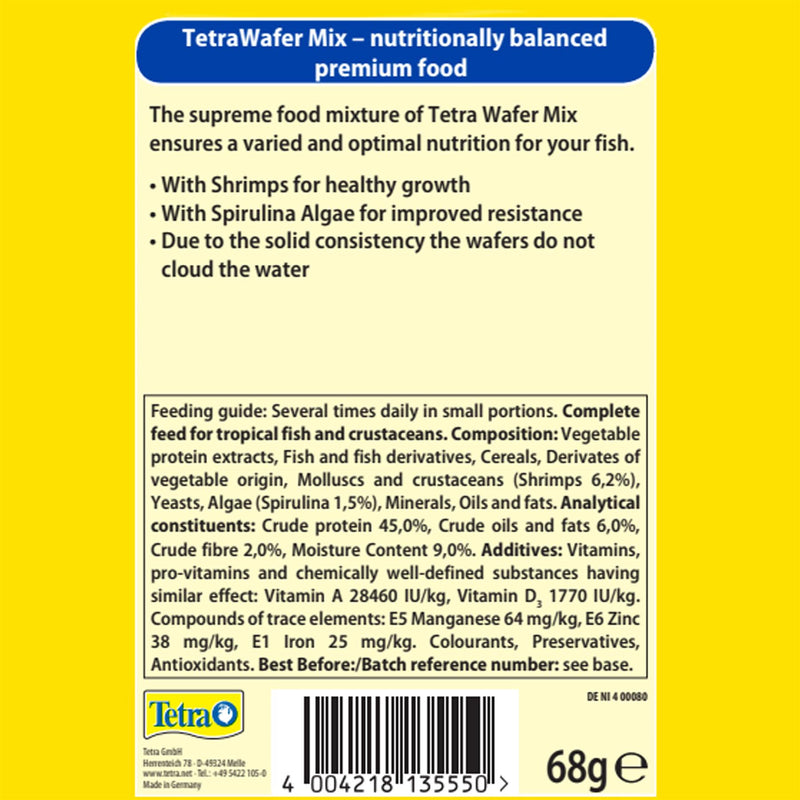 Tetra Fish Food Variety Wafers for Bottom Feeding Fish & Crustaceans