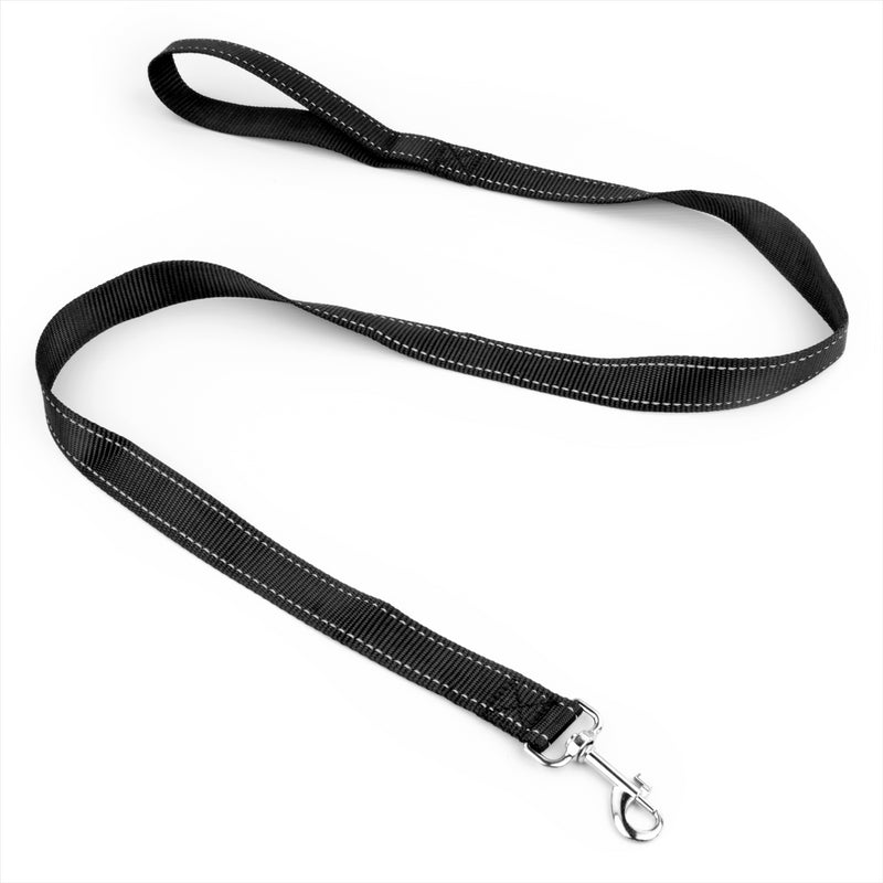 Black Dog Lead with Reflective Stitching