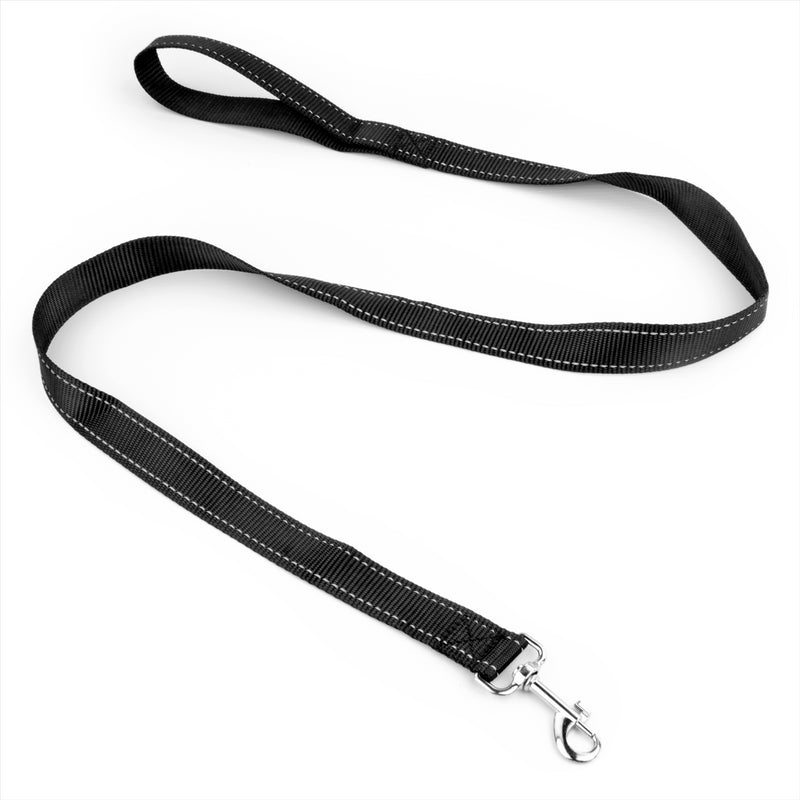 Black Dog Lead with Reflective Stitching