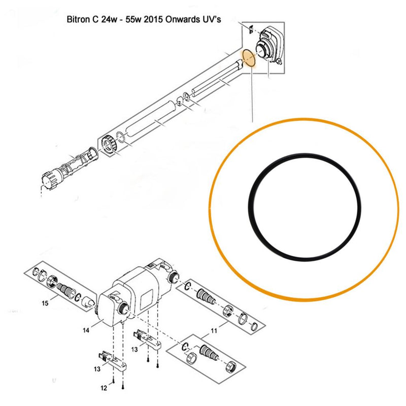 Oase - Part - 24850 Replacement UVC O Ring Seal for Bitron C24W - 55W