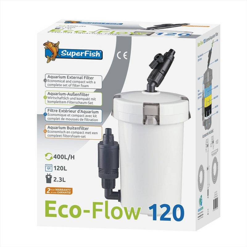 Eco Flow 120 External Aquarium Filter Canister System - SuperFish