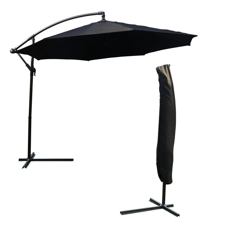 KCT 3m Large Cantilever Garden Parasols with Optional Base / Cover
