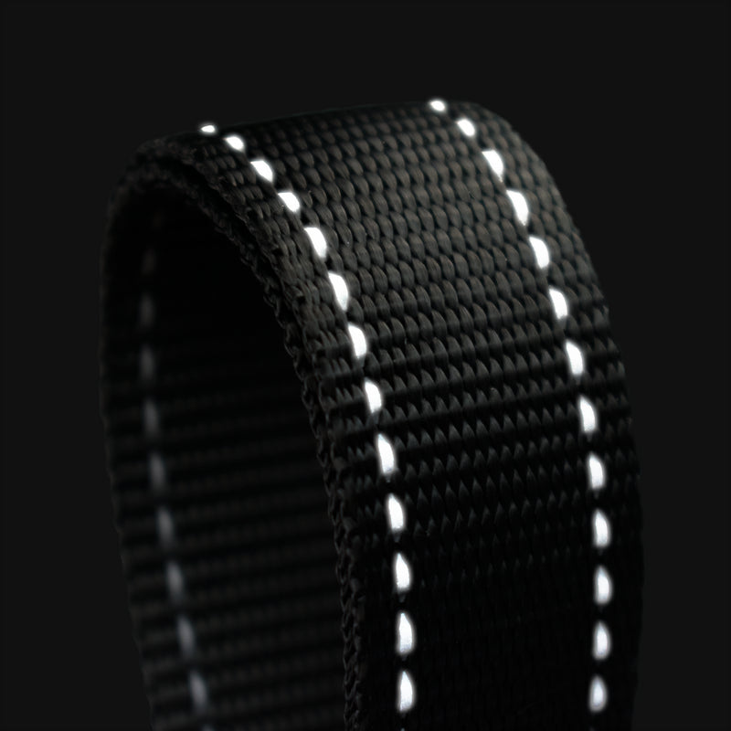 Black Dog Lead with Reflective Stitching
