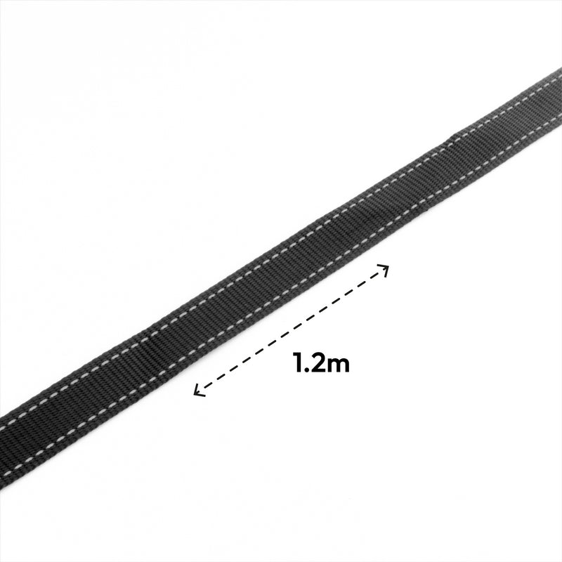 Black Dog Lead with Reflective Stitching