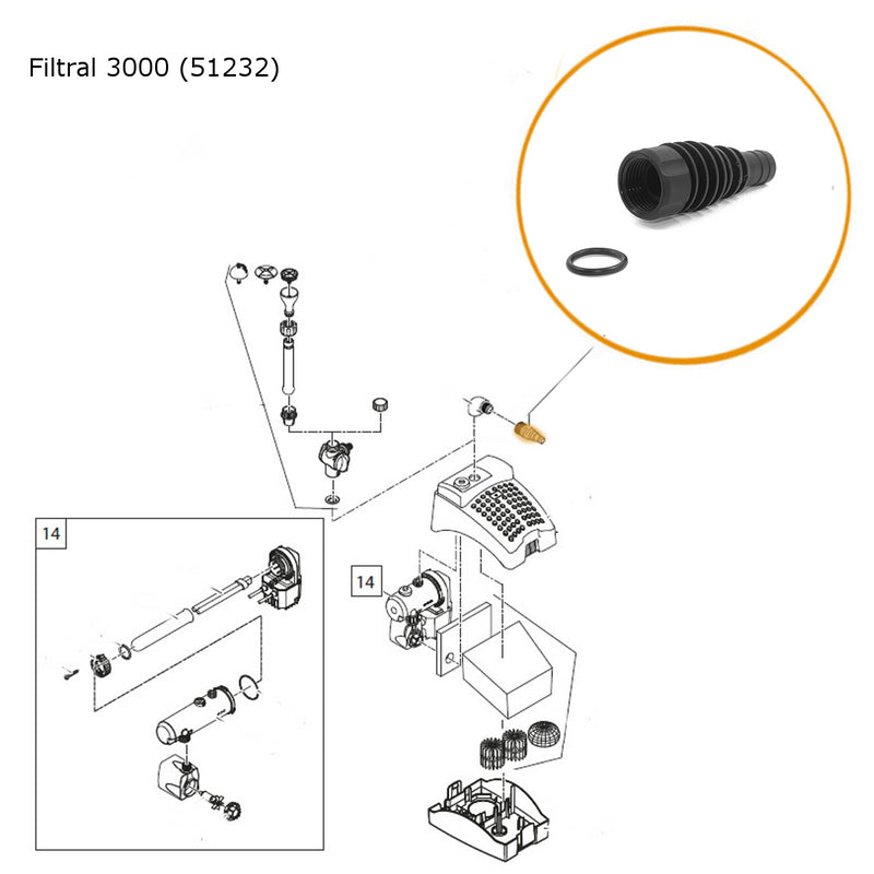 Oase Replacement Stepped Hosetail 0.5" - Part 42429