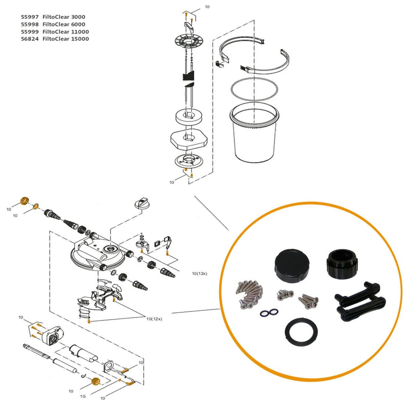 Oase Replacement Screw Set for FiltoClear 3000 - 15000 - Part 34580