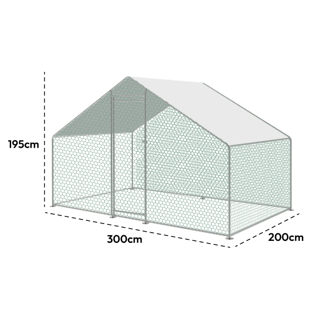 KCT Galvanised 2x3m Walk in Chicken Pet Run