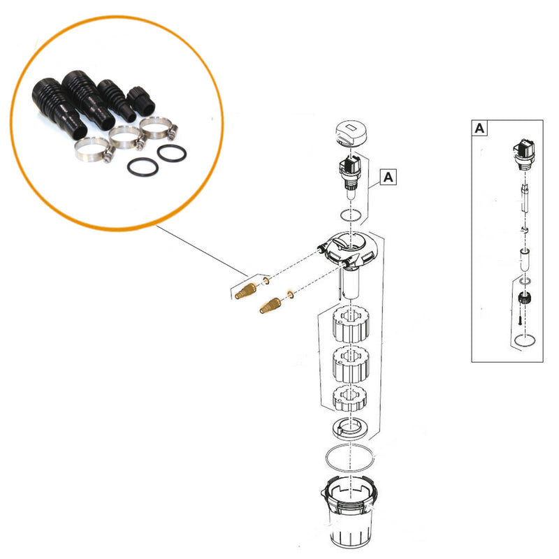 Oase Pontec Replacement Hosetail kit for Pondopress 5000 Pressure Filter - Part 17024