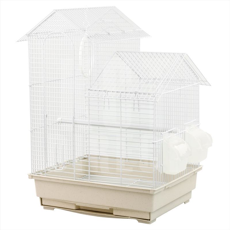 KCT Santiago Small Exotic Bird Travel Cage - White