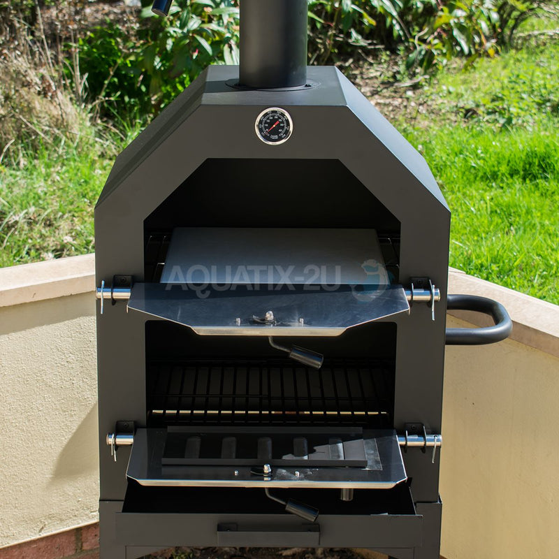 KCT Outdoor Wood Fired Pizza Oven with Weatherproof Cover
