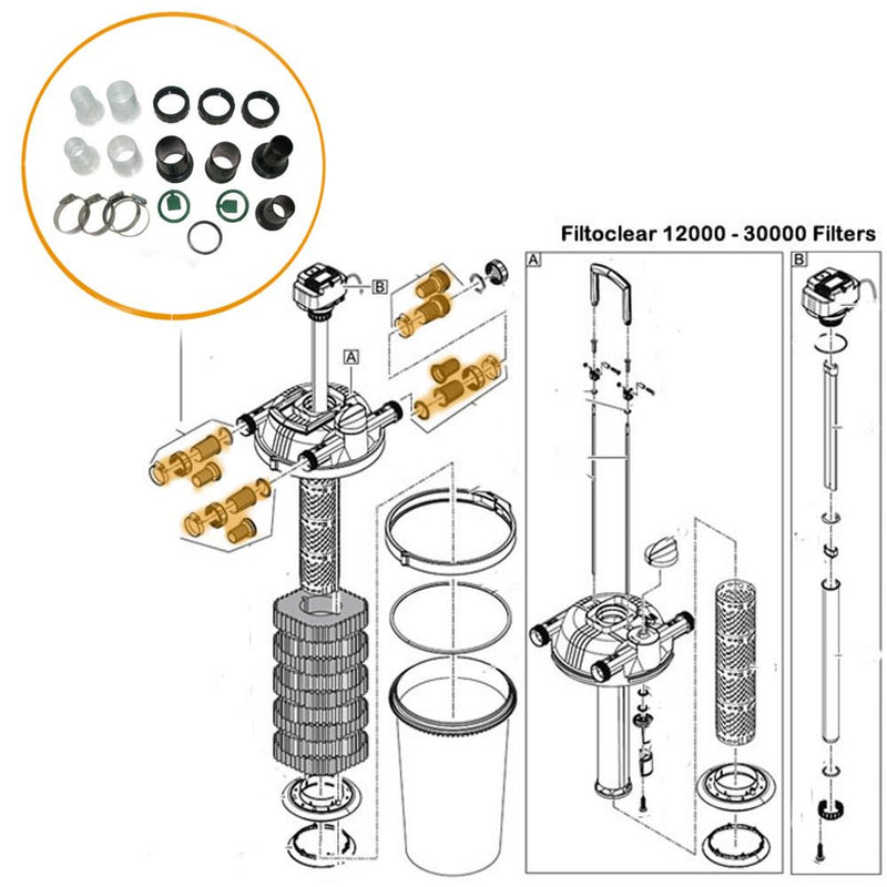 Oase - Part - 15830 Replacement Hosetail Pack FiltoClear 12000 - 30000