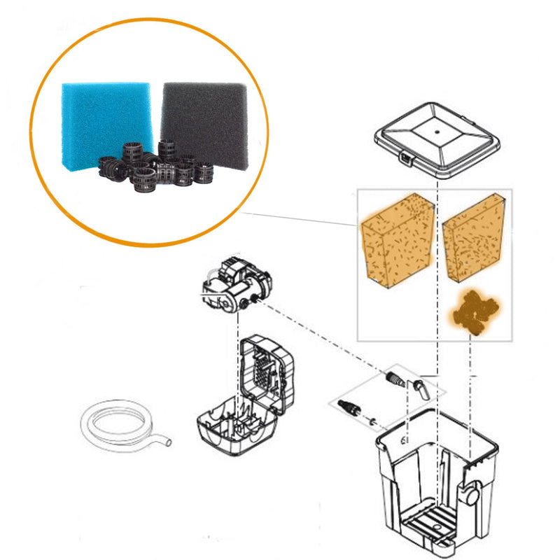 Oase Pontec - Part - 21848 Replacement Foam and BioBall Media Kit -PondoClear 4000