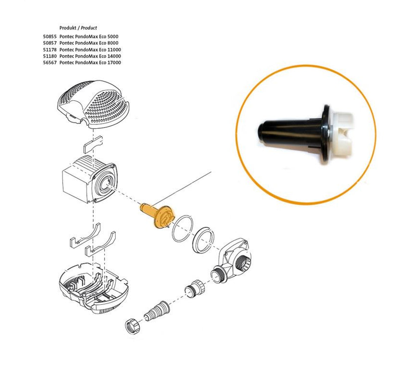 Oase Pontec - Part - 21551 Replacement Impeller PondoMax 14000