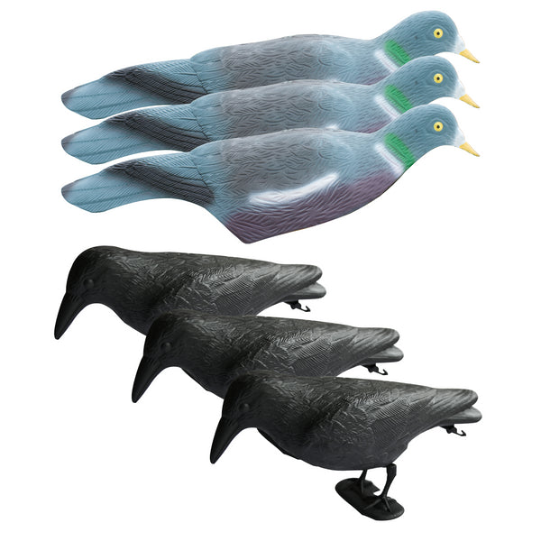 Decoy Crow & Decoy Pigeon Shell Bundle (Pack of 3 Each)