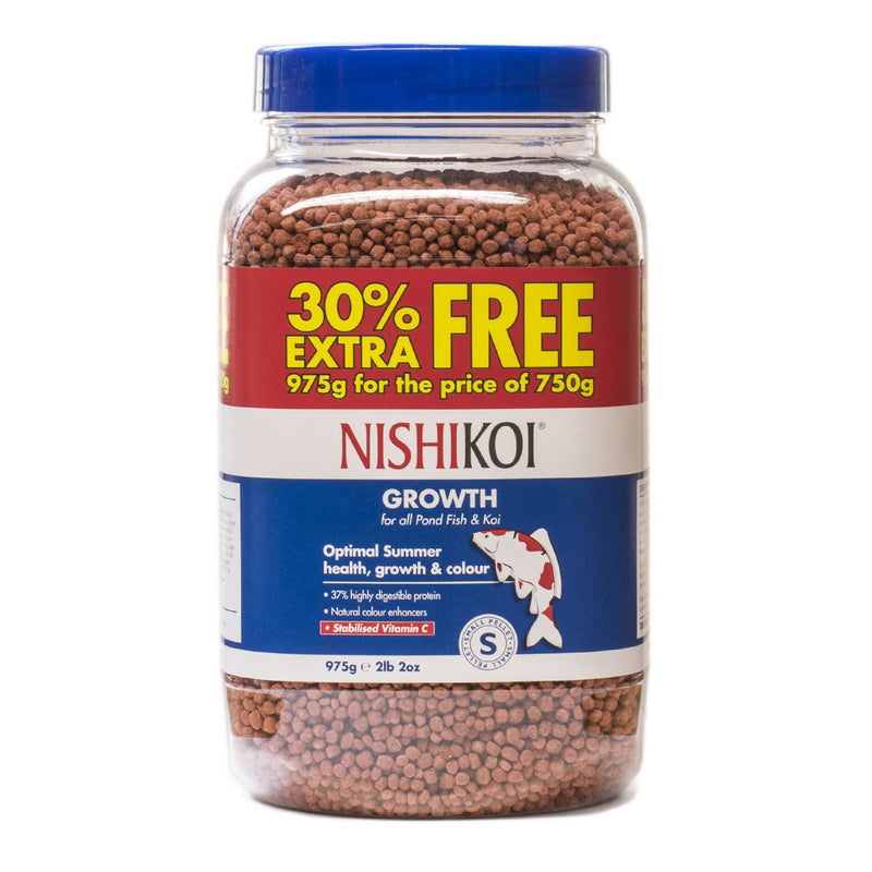 Nishikoi 975g Growth (750g +30% Extra) Small Pellets Special Offer