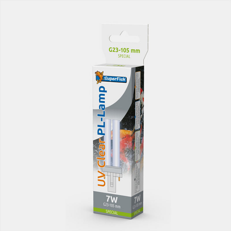 Superfish 7 Watt G23 2 Pin 105mm UV Clear PL Lamp Replacement Bulb