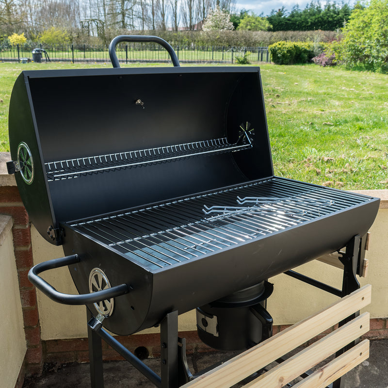 KCT Classic Barrel BBQ Grill & Smoker with Tool Set