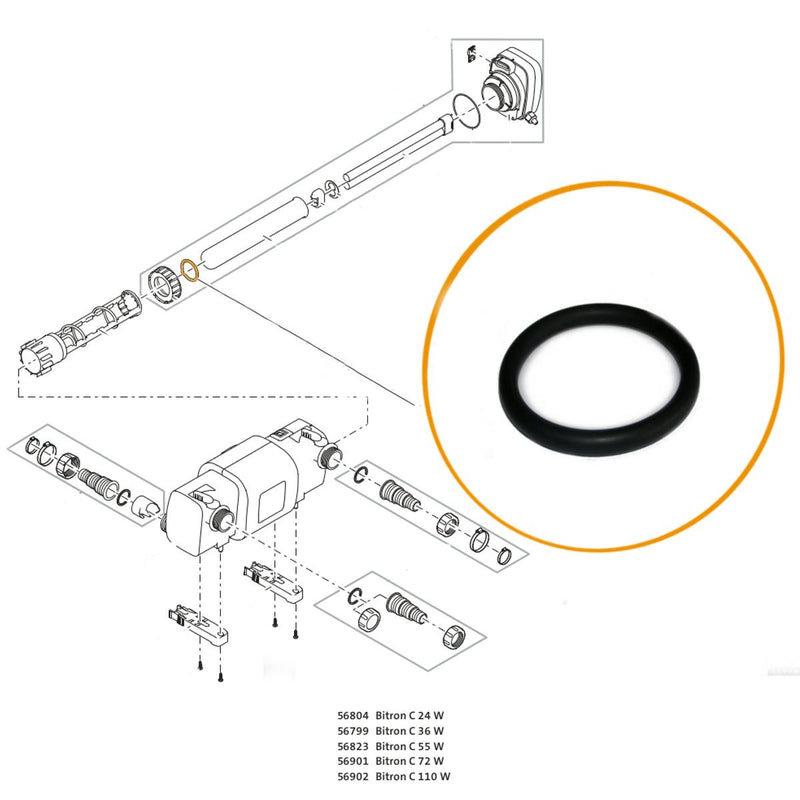 Oase Replacement O Ring for Bitron 18-55 Quartz Sleeve - Part 26143