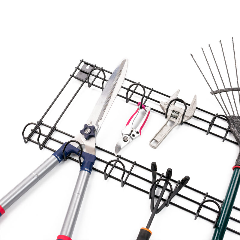 2 Tier Metal Tool Rack Hook Organiser