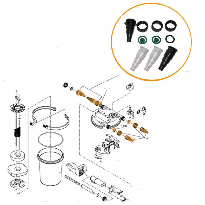 Oase - Part - 34561 Replacement Hosetail Set for FiltoClear 3000 - 15000